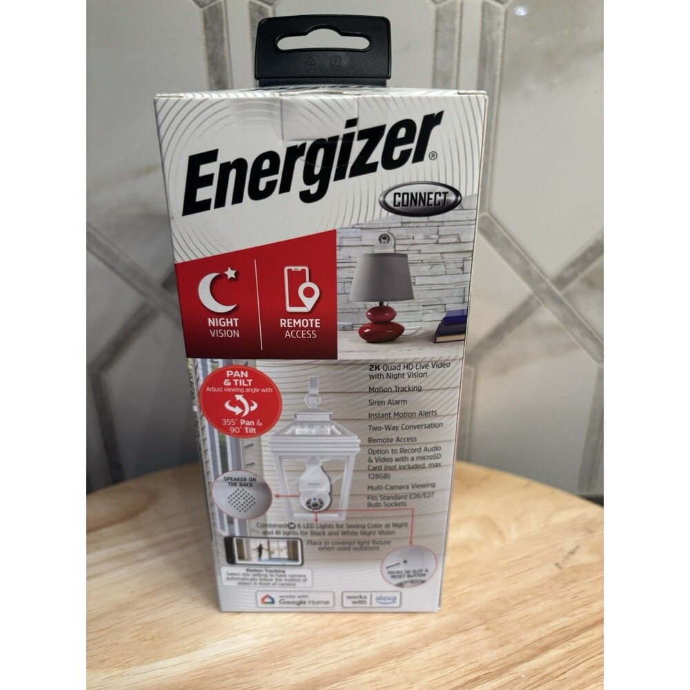 NEW 5GHz Energizer Smart Camera WiFi Indoor Outdoor Standard Bulb Socket Voice - Picture 3 of 6